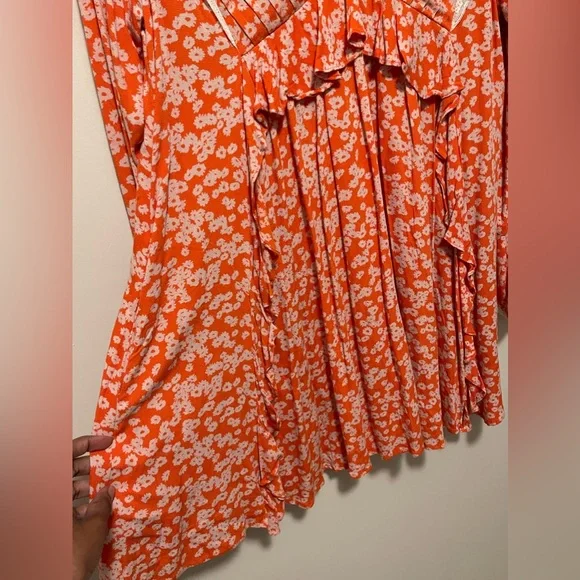 Free People Paprika Combo Floral Bohemian Lace Flowy Dress - Picture 4 of 10